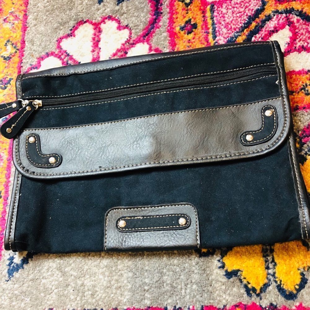 EUC ANGL Black Vegan Envelope Clutch Bag